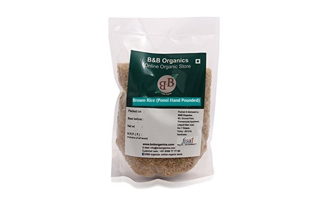 B&B Organics Brown Rice (Ponni Hand Pounded)    Pack  3 kilogram
